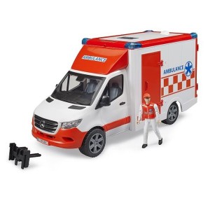 BRUDER MB 救急車 (フィギュア付き）02676 | ブルーダー 車のおもちゃ はたらく車 のりもの 救急車 ミニカー メルセデス ベンツ スプリン