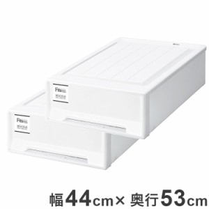 天馬 フィッツクローゼット ワイド2個セット S-53 ホワイト Fits 衣類収納 収納ケース チェスト クローゼット収納 押し入れ収納 押入れ収