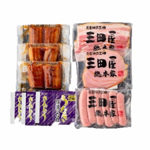 鰻楽 うなぎ蒲焼&三田屋総本家ハム詰合せ 食品 ギフト プレゼント 贈答 熨斗 のし 贈り物 記念日 お祝い 冠婚葬祭 内祝 御祝 無地 出産内