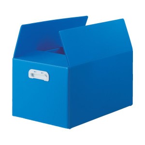 TRUSCO トラスコ ダンボールプラスチックケース 5枚セット 果物箱サイズ 取っ手穴なし ブルー TDPKMD5B 8000(代引不可)【送料無料】
