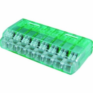 ニチフ クイックロック 差込形電線コネクタ 極数8 緑透明 20個入 QLX8(代引不可)