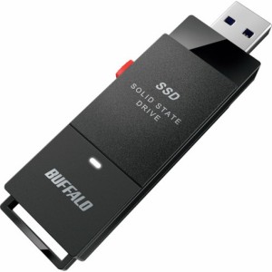 バッファロー PC対応 USB3.2(Gen2) TV録画 スティック型SSD 500GB ブラック Type-C付属 バッファロー SSDSCT500U3BA オフィス 住設用品 O