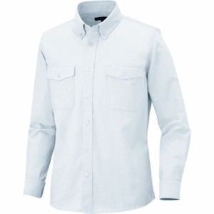 アイトス メンズ長袖オックスボタンダウンシャツ両ポケットフラップ付キ ホワイト M アイトス 保護具 作業服 シャツ(代引不可)