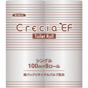 クレシア EFトイレットロール100m シングル 日本製紙クレシア 清掃 衛生用品 労働衛生用品 トイレ用品(代引不可)【送料無料】