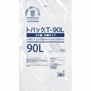 オザックス トパックゴミ袋 T 90L 厚サ0.040mm 30枚 オザックス 清掃 衛生用品 清掃用品 ゴミ袋(代引不可)