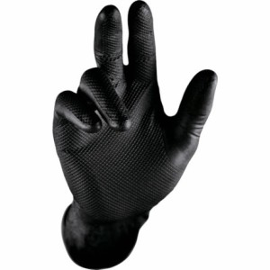 ハラダ グリッパーズグローブ ブラック M50枚入 原田産業 保護具 作業手袋 使い捨て手袋(代引不可)