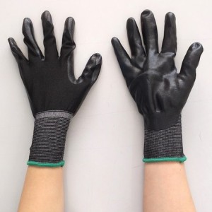 丸和ケミカル 黒フィット ニトリルコーティング手袋 10双組 丸和ケミカル 保護具 作業手袋 すべり止め背抜き手袋(代引不可)