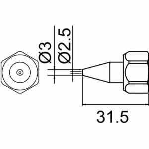 白光 ノズル N-2.5 袋ナット付 白光 電子機器 はんだ用品 電気はんだこて(代引不可)