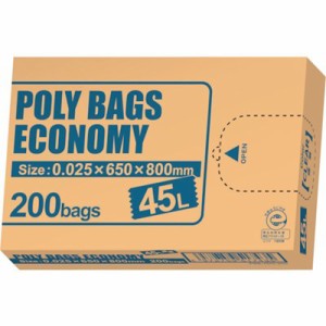 オルディ ポリバッグエコノミーBOXゴミ袋 45L 0.025mm 透明 200P PBEN45200 清掃・衛生用品 清掃用品 ゴミ袋(代引不可)【送料無料】