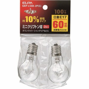 ELPA ミニクリプトン球 GKPL54H2PC 工事・照明用品 作業灯・照明用品 電球(代引不可)