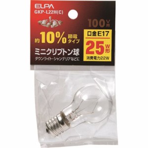 ELPA ミニクリプトン球 GKPL22HC 工事・照明用品 作業灯・照明用品 電球(代引不可)