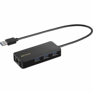 バッファロー Giga対応 USB-A LANアダプターハブ付 ブラック LUDU3AGHBK オフィス・住設用品 OA用品 ケーブル(代引不可)