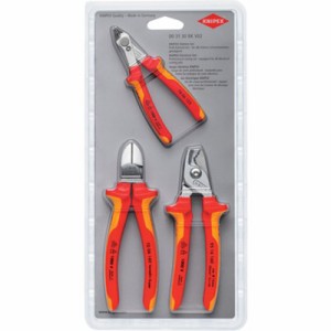 KNIPEX 絶縁工具3点セット(ニッパー2種類、ケーブルカッター) 003130BKV02 手作業工具 工具セット 電設・配管工具セット(代引不可)【送料