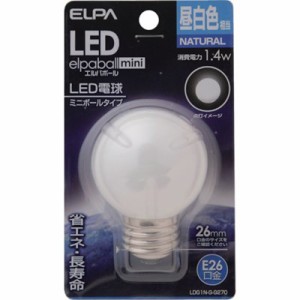 ELPA 電球(LED) LED電球G50形E26 明るさ60lm 昼白色相当 LDG1NGG270 工事・照明用品 作業灯・照明用品 LED電球(代引不可)