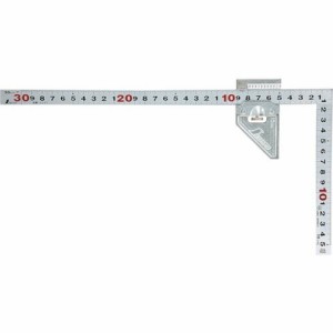 シンワ 曲尺平ピタ シルバー30cm 表裏同目 曲尺用ストッパー金属製付JIS 12483(代引不可)