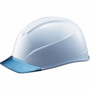 タニザワ エアライトS搭載ヘルメット(透明バイザータイプ・溝付) 透明バイザー:ブルー/帽体色:白 123JZVV5W3J(代引不可)