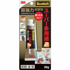 3M スコッチ 超強力接着剤 プレミアゴールド スーパー多用途2 20g 透明(代引不可)