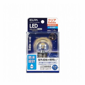 LED電球G40形防水E26CL色 LDG1CL-G-GWP256 エルパ ELPA 朝日電器