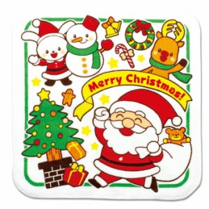 クリスマスタオルハンカチ(サンタとゆかいななかまたち 季節商品 クリスマスサンタもみの木プレゼント