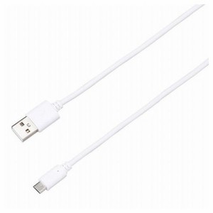 BAUT microUSB 高出力対応ケーブル 2A 1.0m WH BUSM100WH(代引不可)【送料無料】