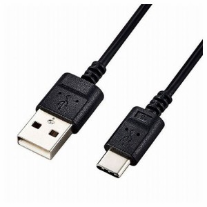 【5個セット】エレコム USB-Cケーブル Type-Cケーブル スリム 極細 A-C 1m スマホ充電ケーブル ブラック MPA-ACX10BKX5(代引不可)【送料