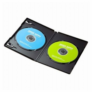 サンワサプライ DVDトールケース 2枚収納・3枚セット・ブラック DVD-TN2-03BKN(代引不可)