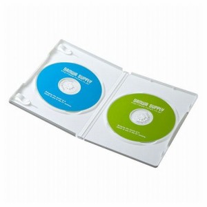 サンワサプライ DVDトールケース 2枚収納・10枚セット・ホワイト DVD-TN2-10WN(代引不可)