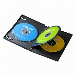 サンワサプライ DVDトールケース 3枚収納・3枚セット・ブラック DVD-TN3-03BKN(代引不可)【送料無料】