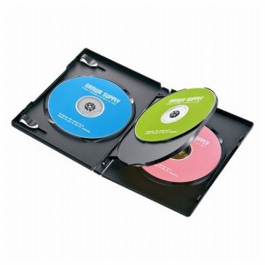 サンワサプライ DVDトールケース 4枚収納・3枚セット・ブラック DVD-TN4-03BKN(代引不可)【送料無料】