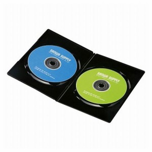 サンワサプライ スリムDVDトールケース 2枚収納・10枚セット・ブラック DVD-TU2-10BKN(代引不可)