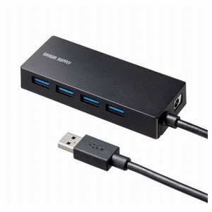 サンワサプライ HDD接続対応 USB3.2 Gen1 4ポートハブ USB-3HTV433BK(代引不可)【送料無料】