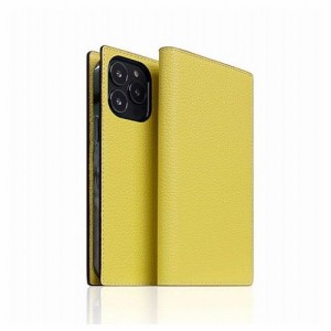 SLG Design Neon Full Grain Leather Diary Case for iPhone 13 Pro 手帳型ケース レモン SD22122i13PLM(代引不可)【送料無料】