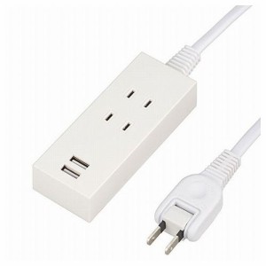 YAZAWA 2AC2USB 2.1A2.5m ホワイト Y024025WH2U(代引不可)【送料無料】