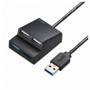 サンワサプライ USB3.2Gen1+USB2.0コンボハブ カードリーダー付き USB-3HC315BKN(代引不可)【送料無料】