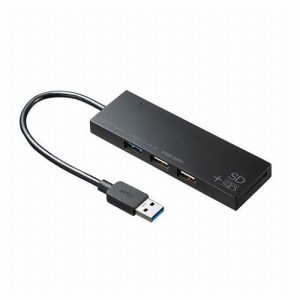 サンワサプライ USB3.1+2.0コンボハブ カードリーダー付き ブラック USB-3HC316BKN(代引不可)