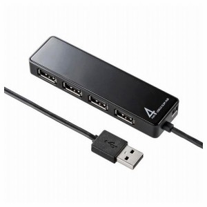サンワサプライ HDD接続対応・面ファスナー付4ポートUSB2.0ハブ ブラック USB-HTV410BKN2(代引不可)【送料無料】
