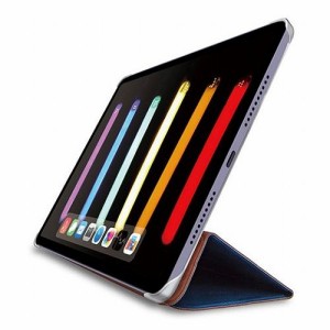 エレコム iPad mini 第6世代/手帳型/背面クリア/ソフトレザー/2アングル/ネイビー TB-A21SWV2NV(代引不可)