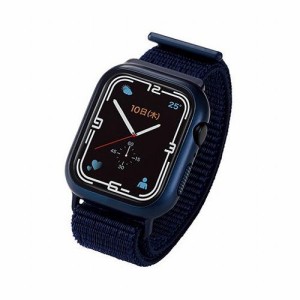 エレコム Apple Watch45mm用フルカバーケース ファブリックバンド一体型 AW-21ABCFBNV(代引不可)【送料無料】