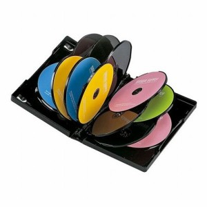 【5個セット】 サンワサプライ DVDトールケース 12枚収納・ブラック DVD-TW12-01BKNX5(代引不可)【送料無料】