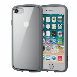 エレコム iPhone SE 第3世代 ハイブリッドケース TOUGH SLIM LITE フレームカラー グレー PM-A22STSLFCGY(代引不可)