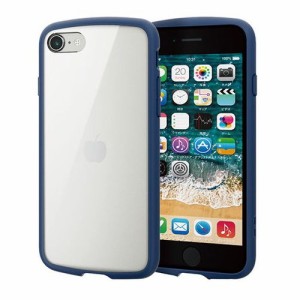 エレコム iPhone SE 第3世代 ハイブリッドケース TOUGH SLIM LITE フレームカラー ネイビー PM-A22STSLFCNV(代引不可)