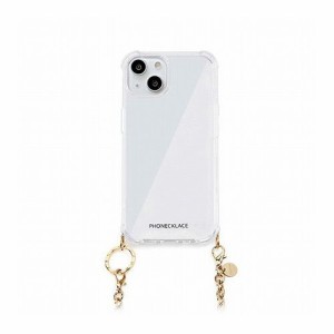 PHONECKLACE チェーンショルダーストラップ付きクリアケース for iPhone 14 ゴールド 背面カバー型 PN23851i14GD(代引不可)【送料無料】