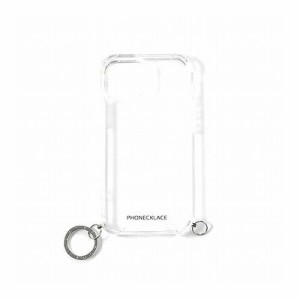 PHONECKLACE ストラップ用リング付きクリアケース for iPhone 14 シルバーチャーム 背面カバー型 PN23856i14SV(代引不可)