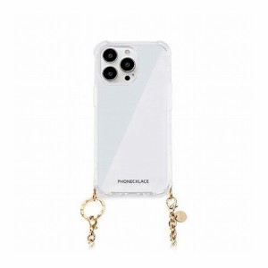 PHONECKLACE チェーンショルダーストラップ付きクリアケース for iPhone 14 Pro ゴールド 背面カバー型 PN23872i14PGD(代引不可)【送料無