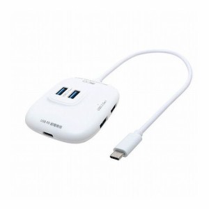 ミヨシ USB PD対応Type-C USB3.2Gen1ハブ ホワイト UDS-HH01P/WH(代引不可)【送料無料】