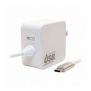 ミヨシ GaN USB-PDケーブル一体型 65w 白 1.5m IPA-GC15AN/WH(代引不可)【送料無料】