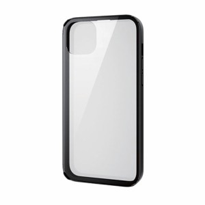 エレコム iPhone 14 Plus ハイブリッドケース 360度保護 背面ガラス PM-A22BHV360MBK(代引不可)【送料無料】
