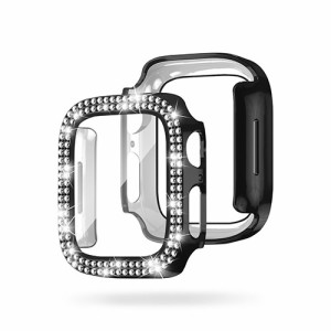 EGARDEN ガラスフィルム一体型ラインストーンケース for Apple Watch 41mm ブラック EG24872AWBK(代引不可)