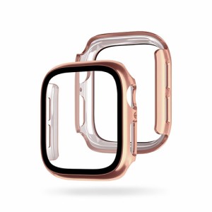 EGARDEN ガラスフィルム一体型ケースfor Apple Watch 44mm ローズゴールド EG24882AWRG(代引不可)