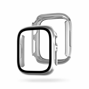 EGARDEN ガラスフィルム一体型ケース for Apple Watch 41mm シルバー EG24885AWSV(代引不可)